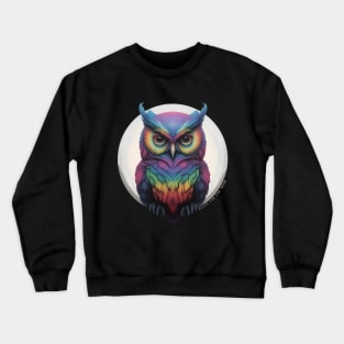 Awesome Rainbow Night Owl design Crewneck Sweatshirt